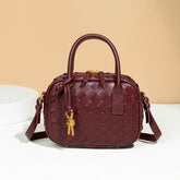 Sac à oreiller tissé de bowling Mini Niche Portable Petit sac carré Sac à bandoulière Biscuit